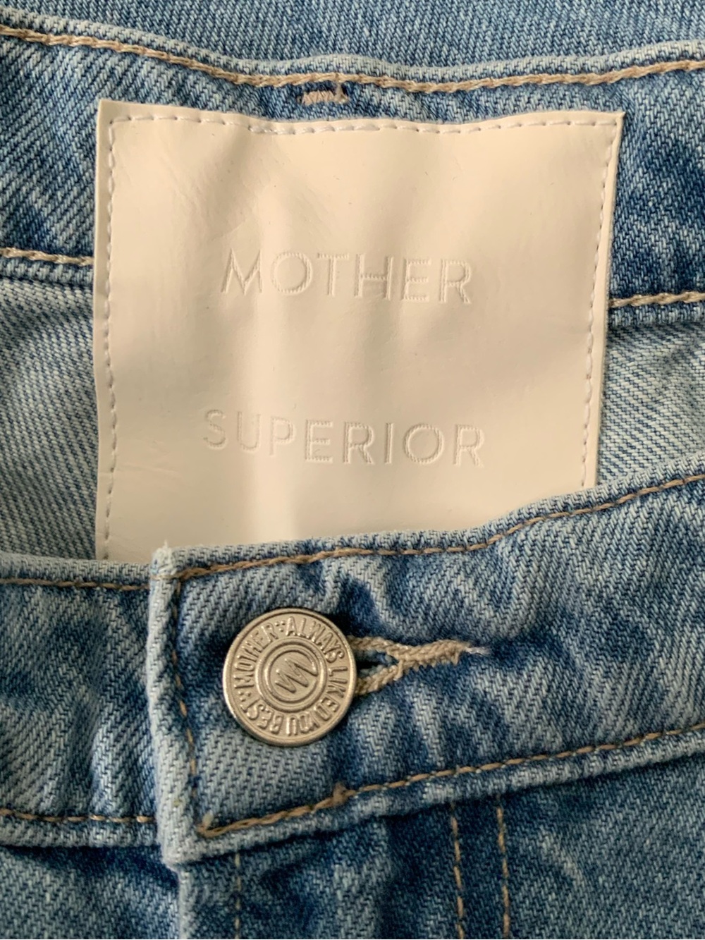 NWT MOTHER SUPERIOR Jeans Half Pipe Flood Material Girl Blue Size 34 - Picture 9 of 14